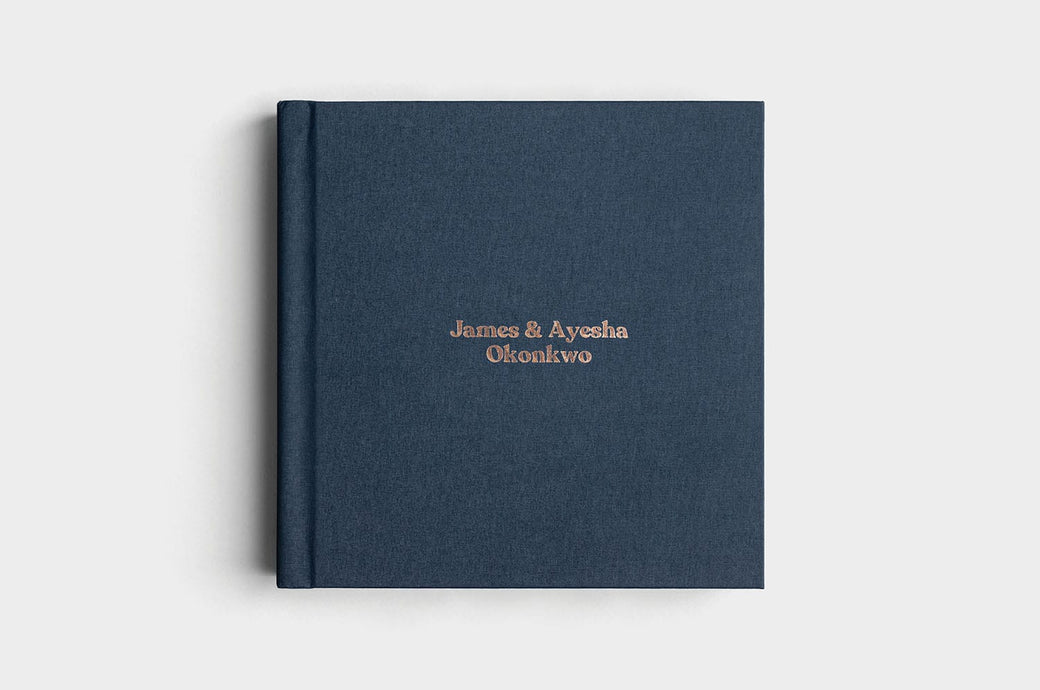 12x12 Square Navy Linen Photo Album