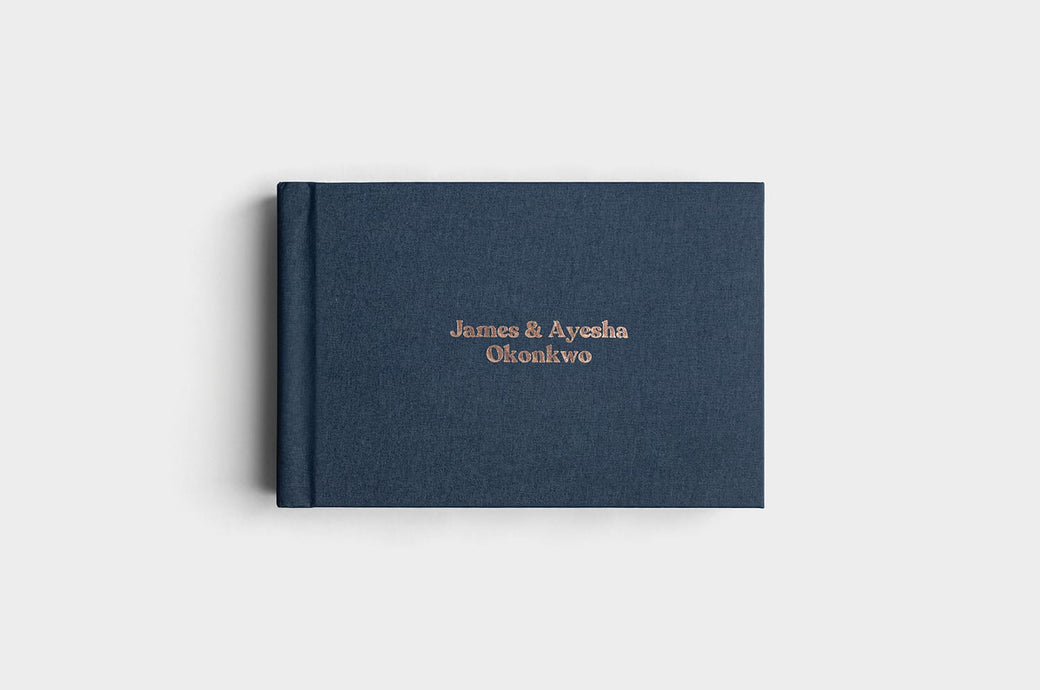 12x8 Landscape Navy Linen Photo Album