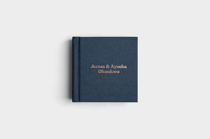 8x8 Square Navy Linen Photo Album