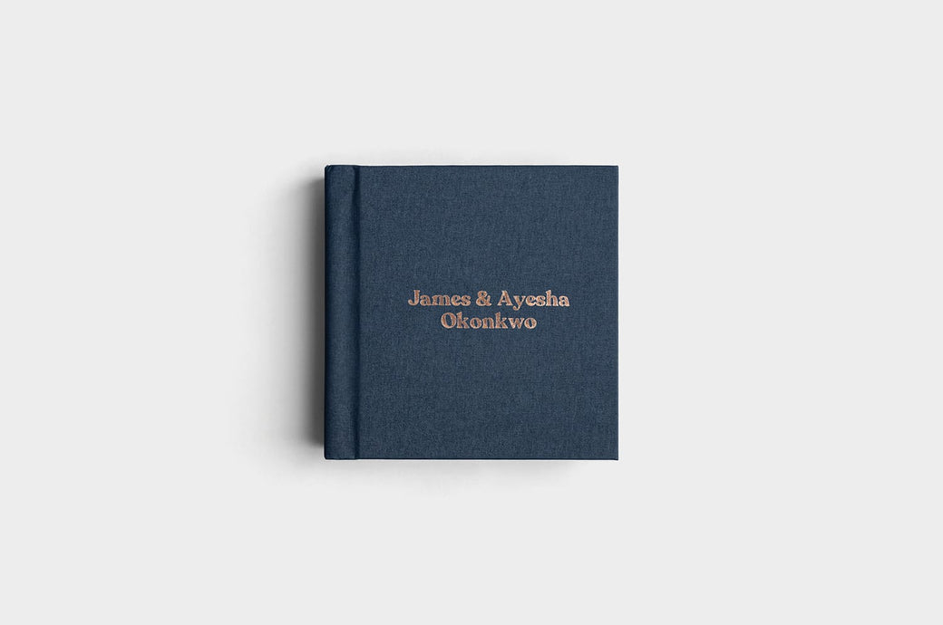 8x8 Square Navy Linen Photo Album