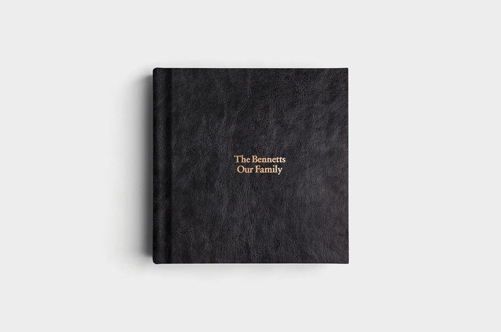 10x10 Square Jet Black Vegan Leather Album