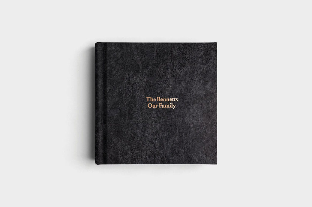 10x10 Square Jet Black Vegan Leather Album