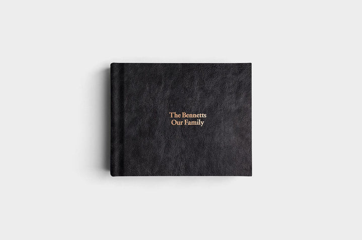 10x8 Landscape Jet Black Vegan Leather Album