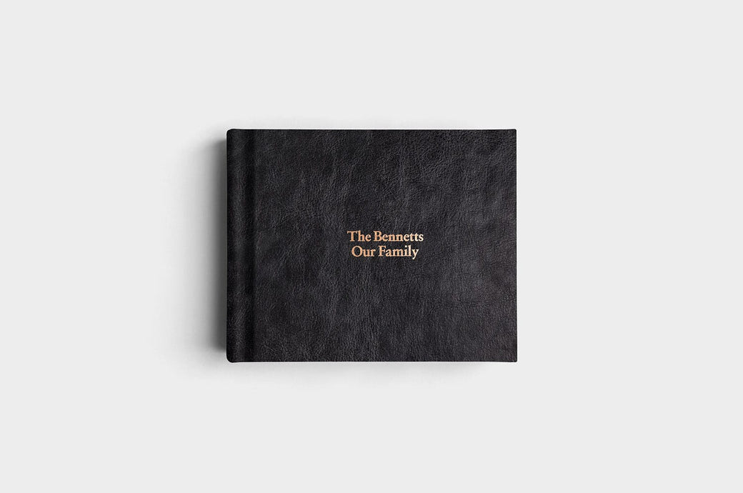 10x8 Landscape Jet Black Vegan Leather Album