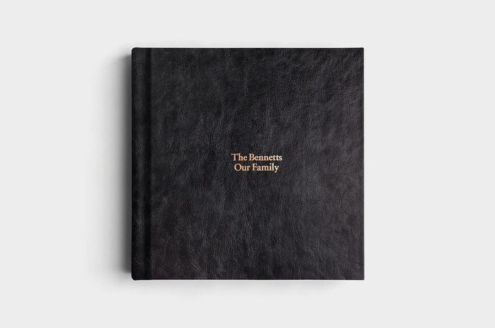 12x12 Square Jet Black Vegan Leather Album