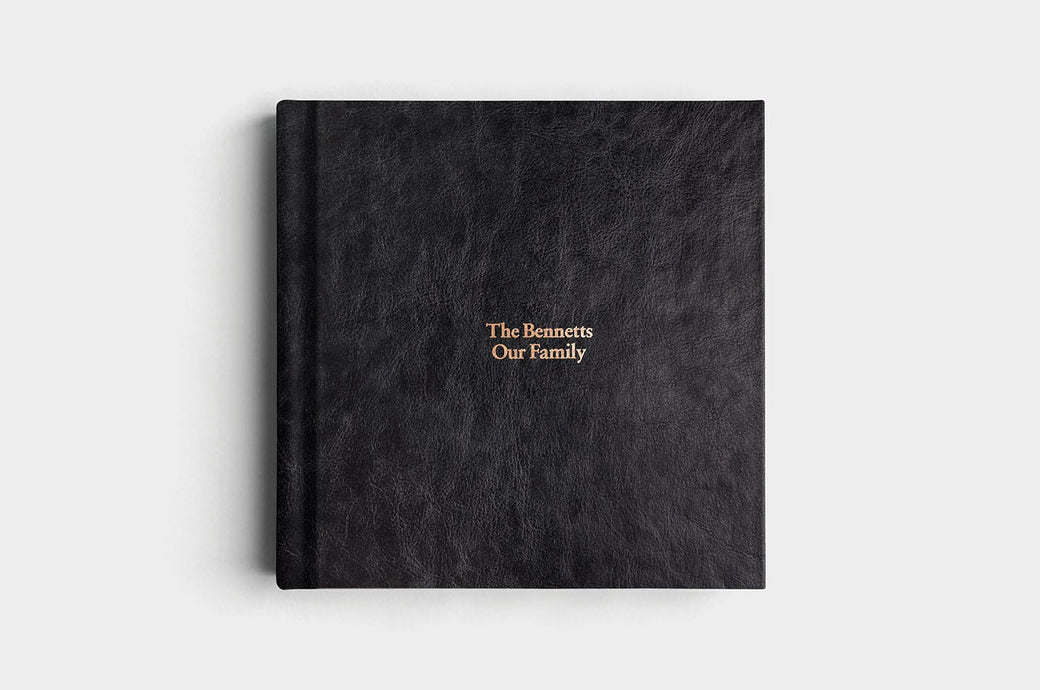 12x12 Square Jet Black Vegan Leather Album