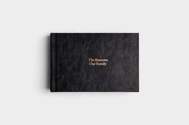 12x8 Landscape Jet Black Vegan Leather Album