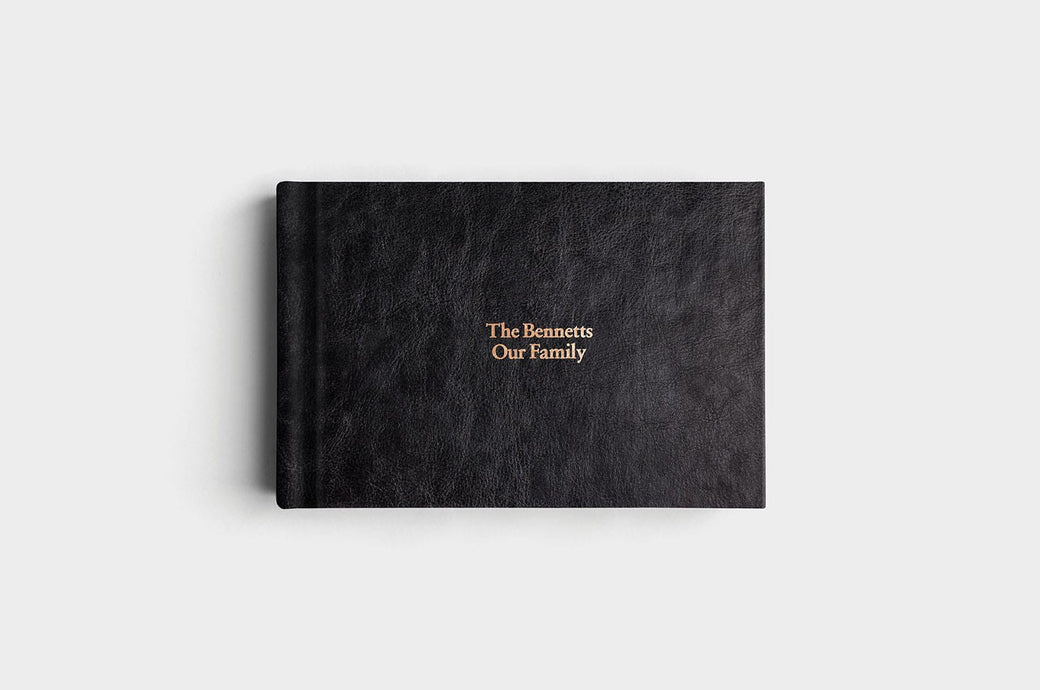 12x8 Landscape Jet Black Vegan Leather Album