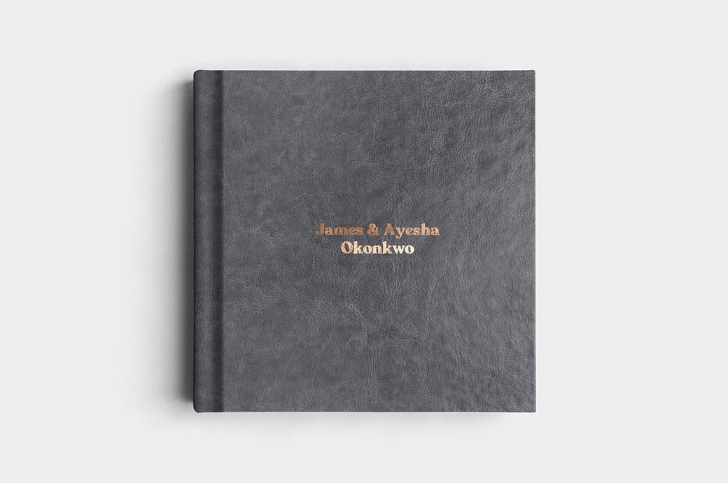12x12 Square Steel Vegan Leather Album