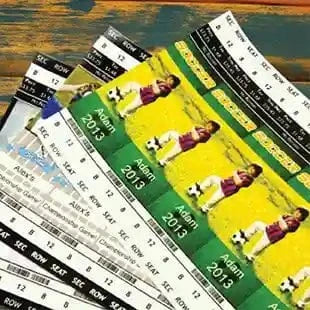 Showcase your star athlete with personalized Sports Photo Tickets - Nations Photo Lab