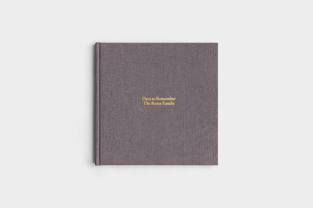 10x10 Square Charcoal Linen Photo Book