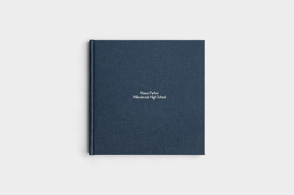 10x10 Square Navy Linen Photo Book