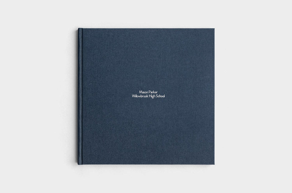 12x12 Square Navy Linen Photo Book