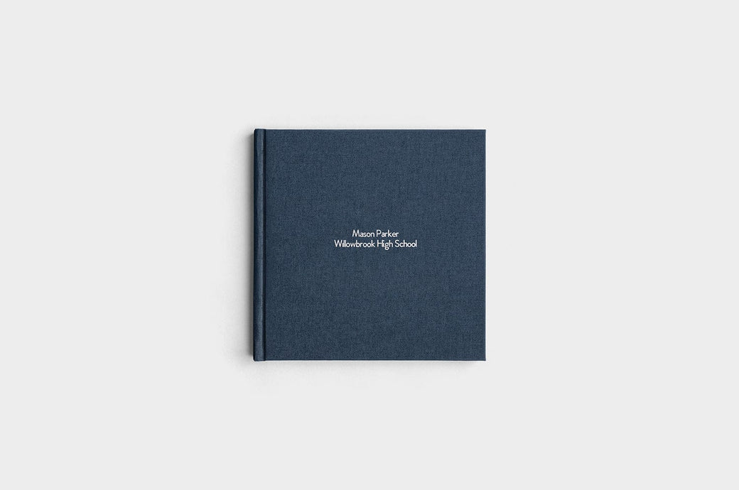 8x8 Square Navy Linen Photo Book