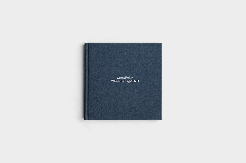 8x8 Square Navy Linen Photo Book