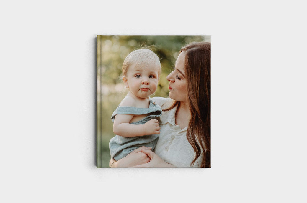 8.5x11" Portrait Lustre Photo Cover Photo Book featuring a photo of a woman with her baby.