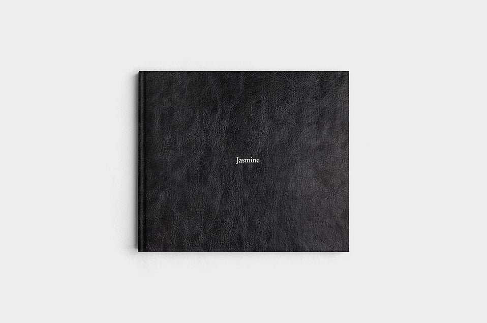 8.5x11 Landscape Jet Black Vegan Leather Photo Book
