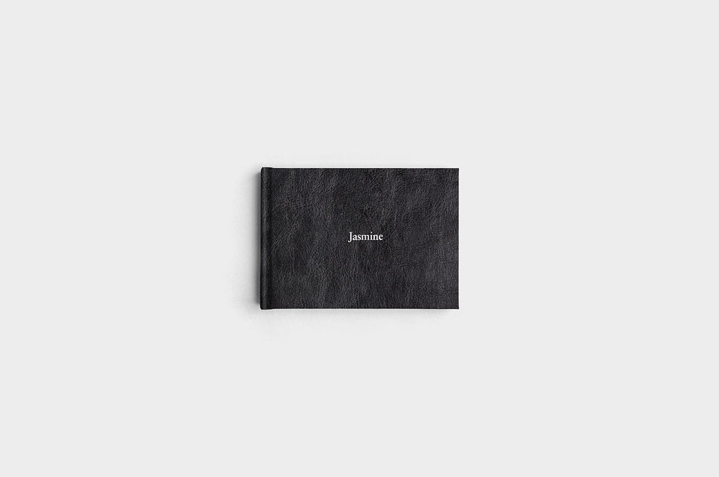 5x7 Landscape Jet Black Vegan Leather Photo Book