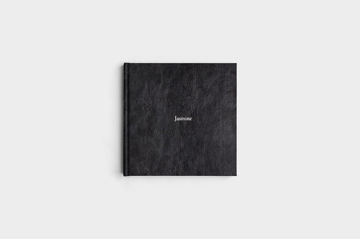 8x8 Square Jet Black Vegan Leather Photo Book