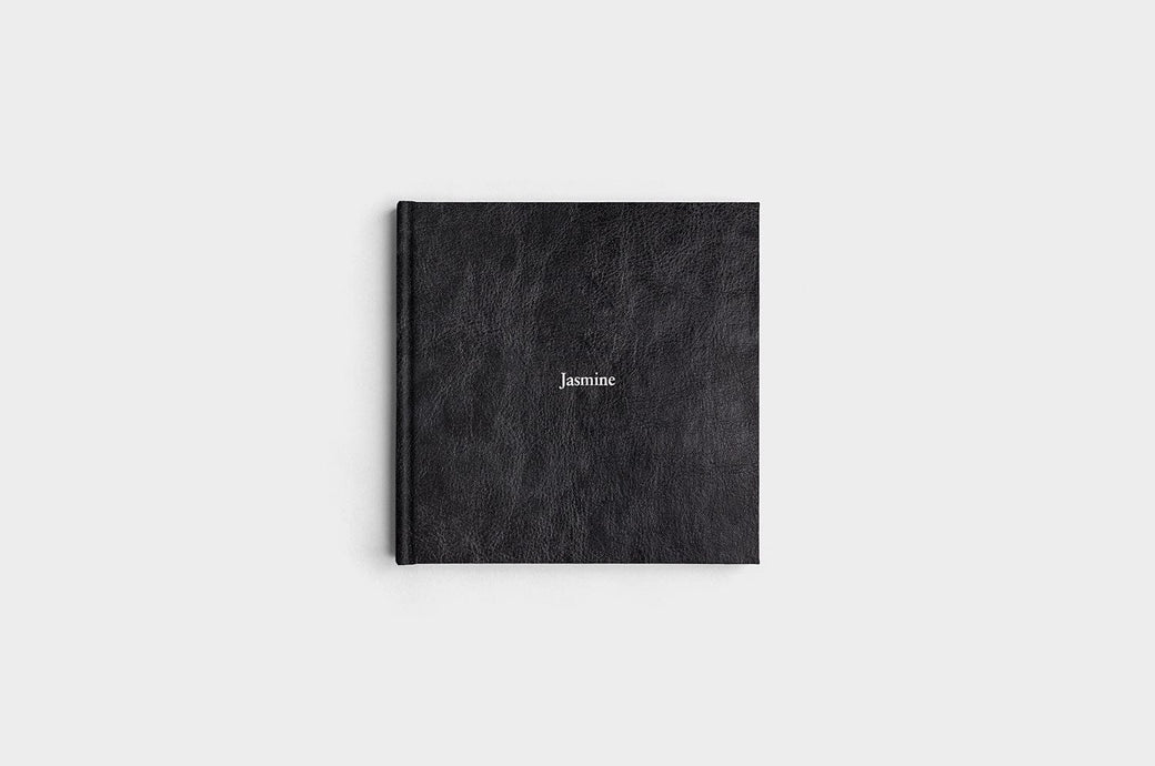 8x8 Square Jet Black Vegan Leather Photo Book