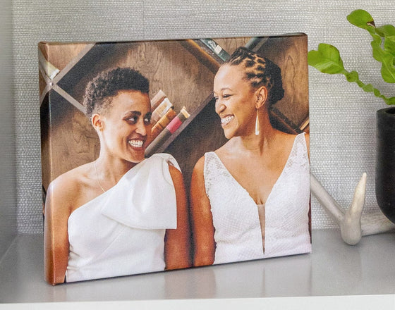 8x10" Classic Canvas featuring two brides at their wedding. - Nations Photo Lab