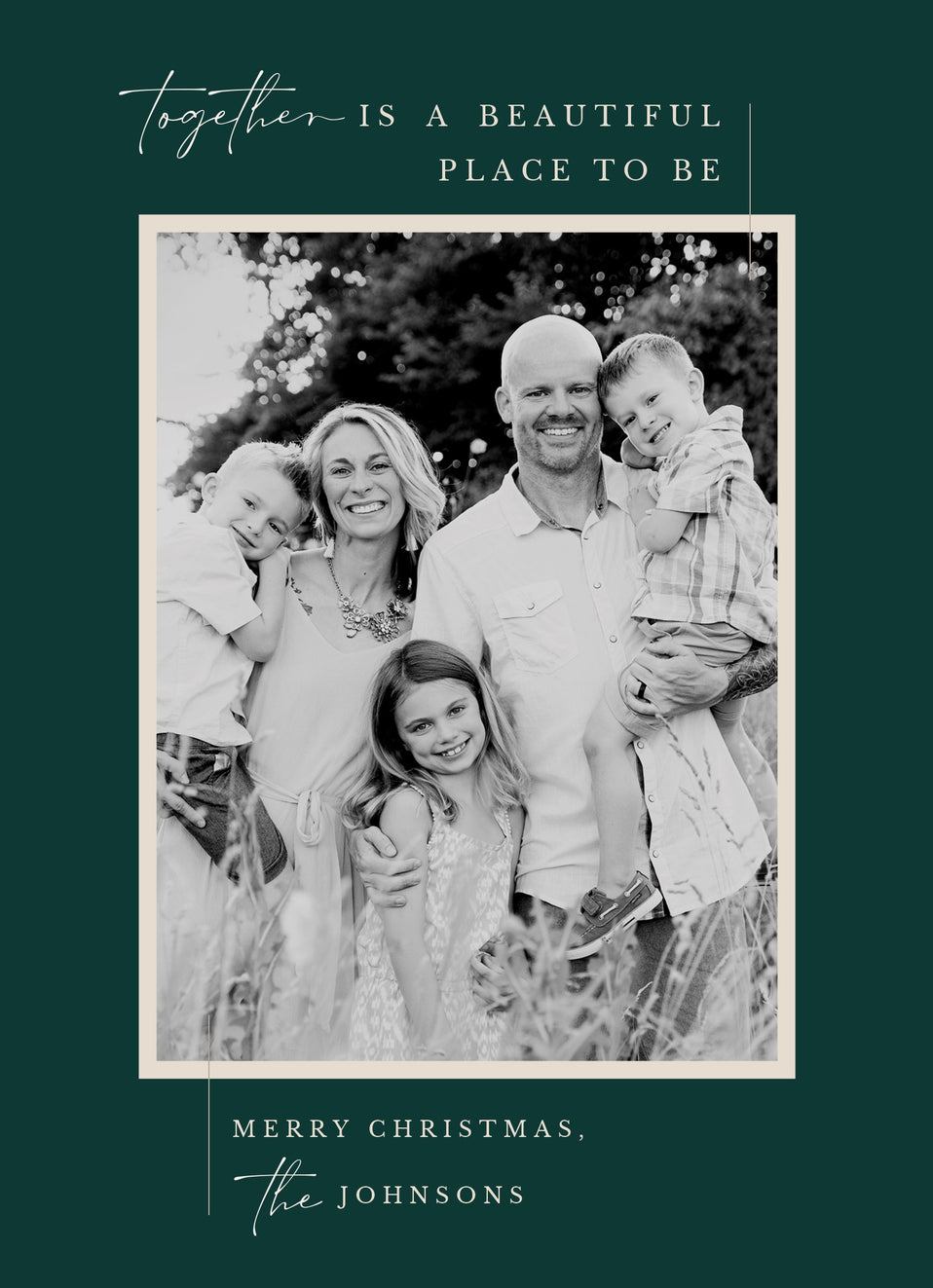 A Beautiful Place-Postcards-Nations Photo Lab-Portrait-Medium Jungle Green-Merry Christmas-Nations Photo Lab