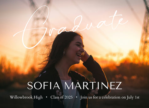Caps Off Graduation Announcement Card