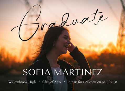 Caps Off Graduation Announcement Card