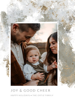 Gilded Joy-Postcards-Nations Photo Lab-Portrait-Metallic Silver-Happy Holidays-Nations Photo Lab