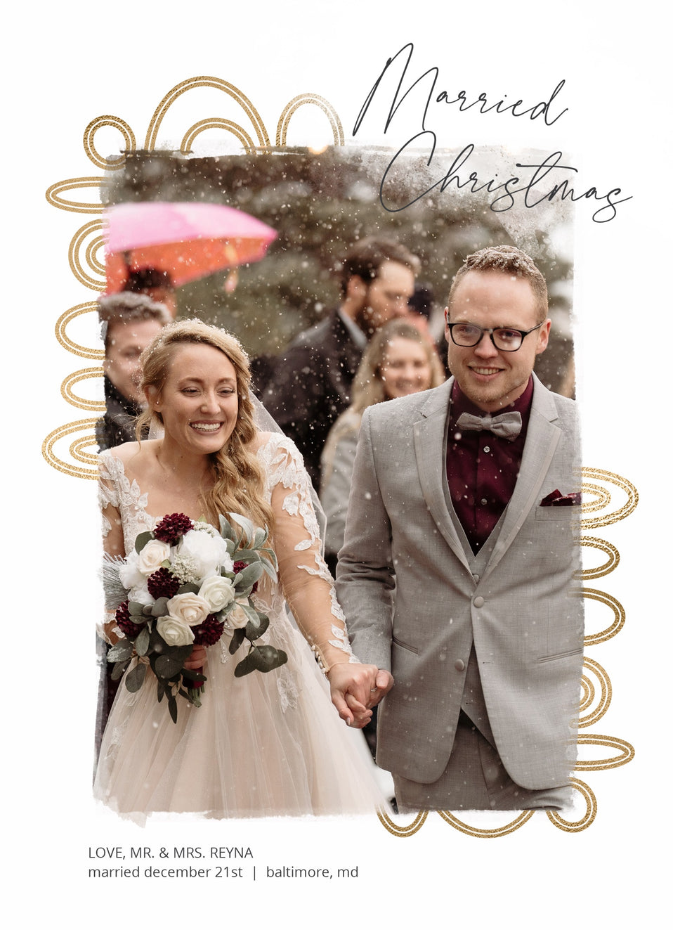 Gold Arches-Postcards-Nations Photo Lab-Portrait-White-Just Married-Nations Photo Lab