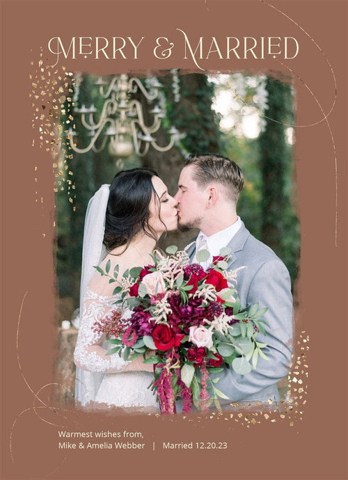 Holiday Magic-Postcards-Nations Photo Lab-Portrait-Rust-Just Married-Nations Photo Lab