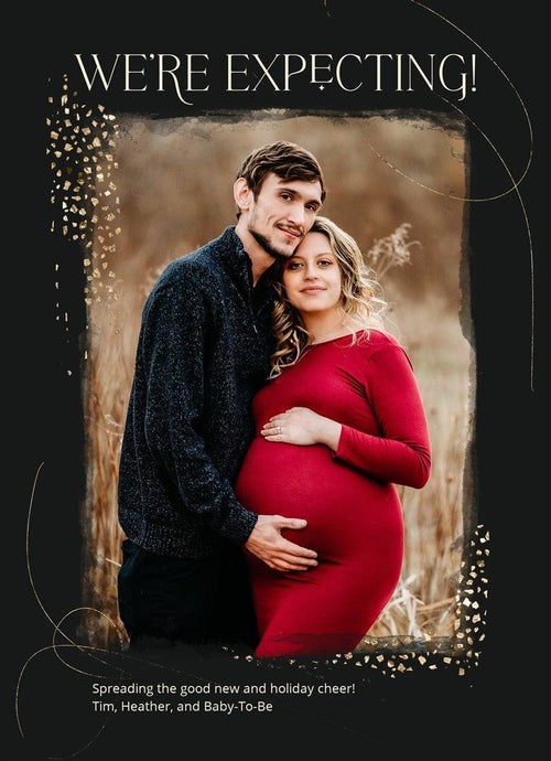 Holiday Magic-Postcards-Nations Photo Lab-Portrait-Black-Expecting Baby-Nations Photo Lab