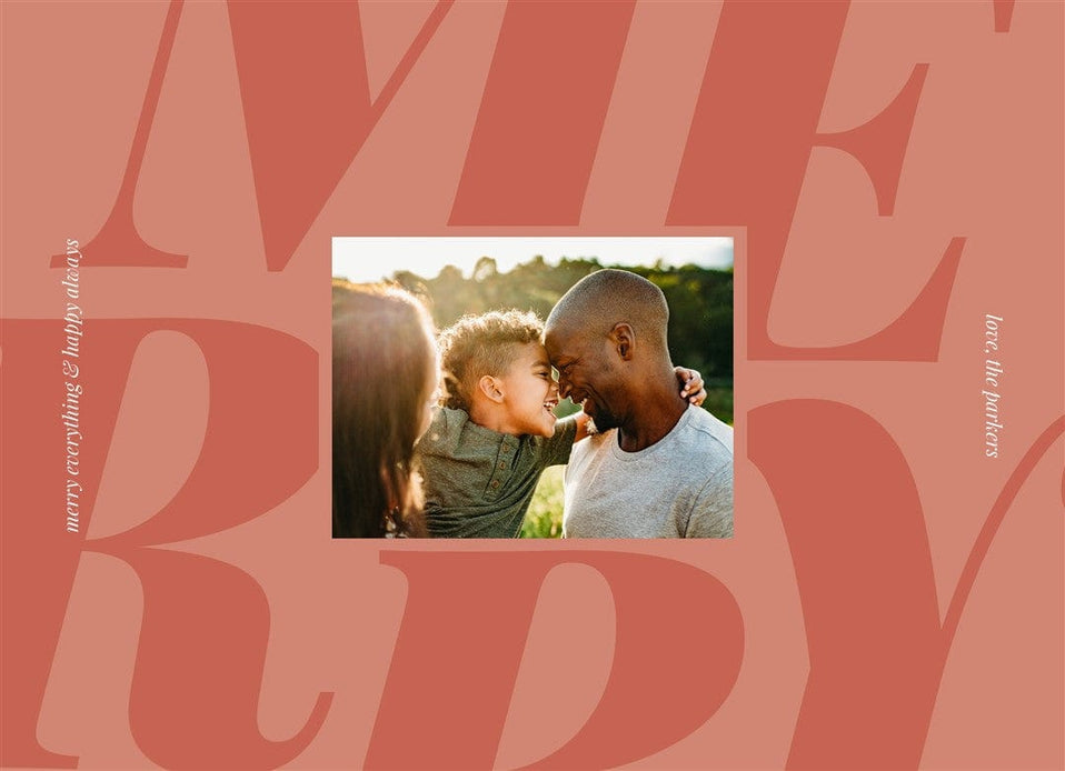 Merry Jumble-Postcards-Nations Photo Lab-Landscape-Light Taupe-Merry Christmas-Nations Photo Lab