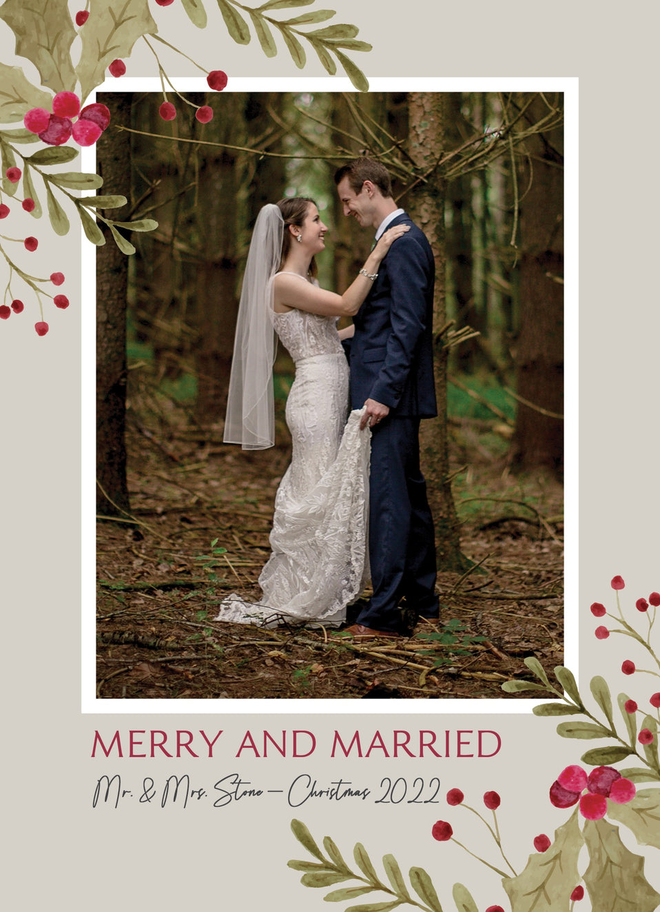 Painted Tidings-Postcards-Nations Photo Lab-Portrait-Very Light Gray-Just Married-Nations Photo Lab