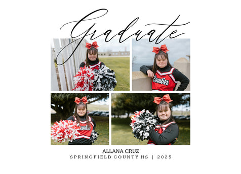 Quad Grad Graduation Announcement Card
