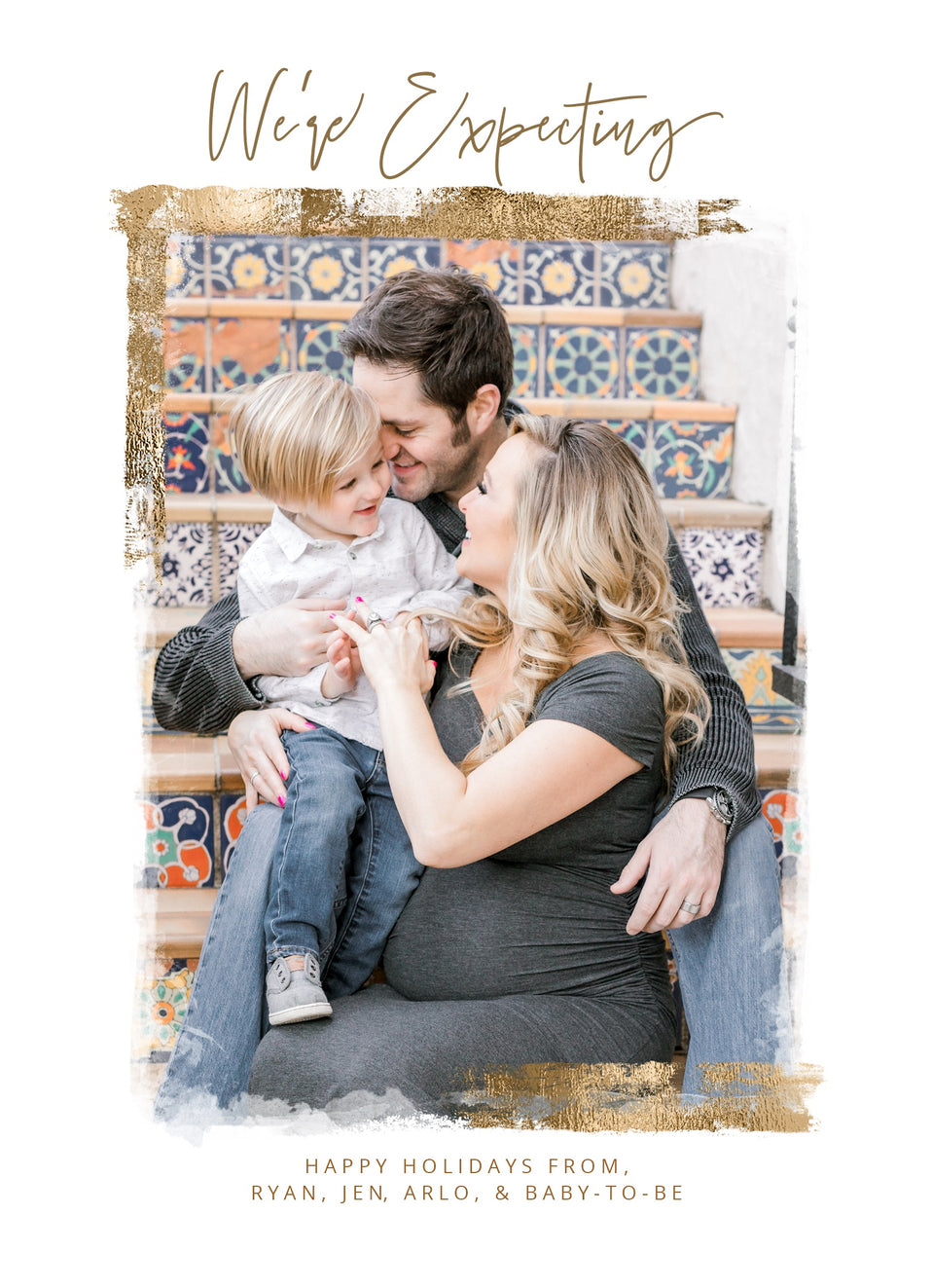 Rustic Gold-Postcards-Nations Photo Lab-Portrait-White-Expecting Baby-Nations Photo Lab