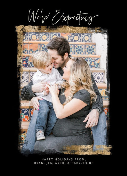 Rustic Gold-Postcards-Nations Photo Lab-Portrait-Black-Expecting Baby-Nations Photo Lab