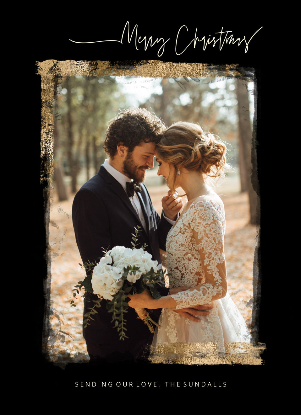 Rustic Gold-Postcards-Nations Photo Lab-Portrait-Black-Merry Christmas-Nations Photo Lab