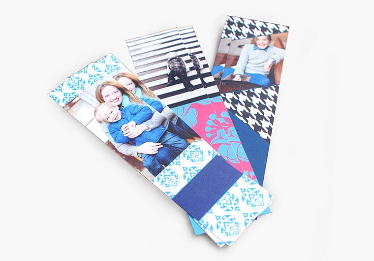 Assortment of family photos on Personalized Bookmarks