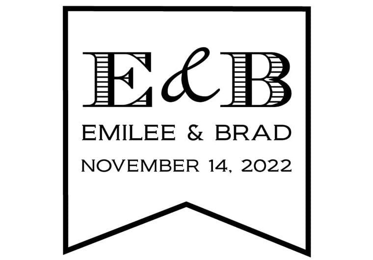 Self Inking Stamps - Initials Wedding Date