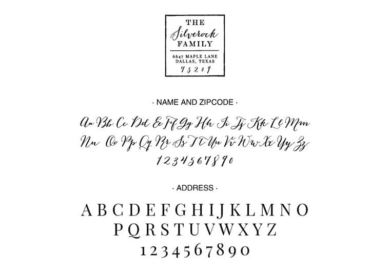 Self Inking Stamps - Family Script Address
