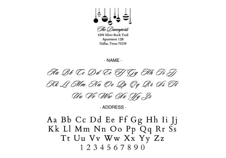 Self Inking Stamps - Ornaments Holiday Address