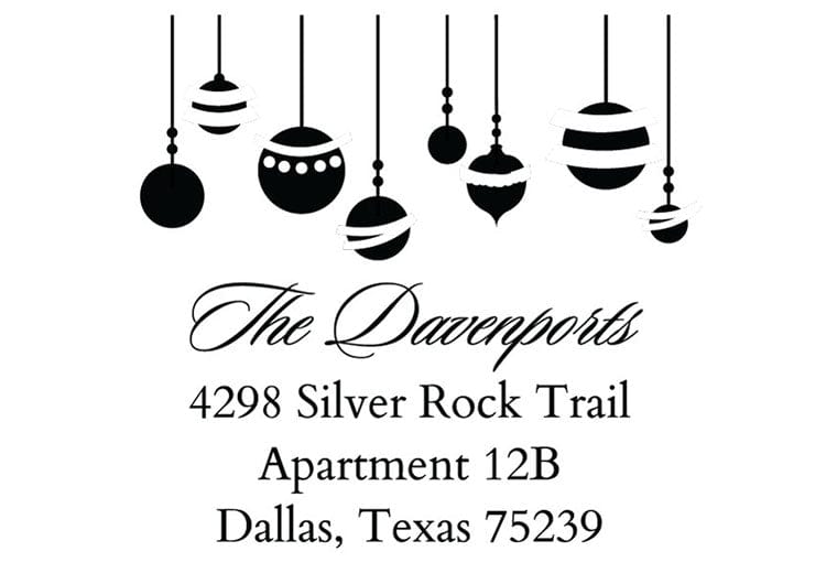 Self Inking Stamps - Ornaments Holiday Address-Self Inking Stamps-Nations Photo Lab-Nations Photo Lab