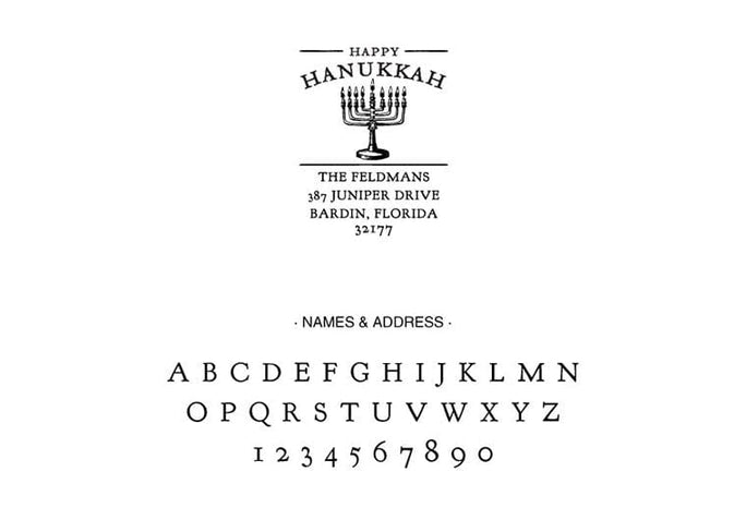 Self Inking Stamps - Hanukkah Menorah Address-Self Inking Stamps-Nations Photo Lab-Nations Photo Lab