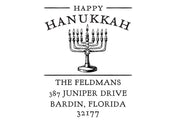 Self Inking Stamps - Hanukkah Menorah Address-Self Inking Stamps-Nations Photo Lab-Nations Photo Lab