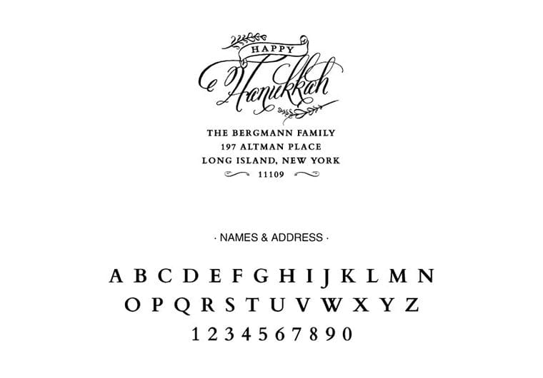 Self Inking Stamps - Scripted Hanukkah Address-Self Inking Stamps-Nations Photo Lab-Nations Photo Lab