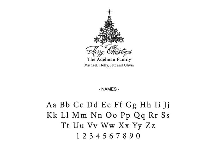 Self Inking Stamps - Christmas Tree Address