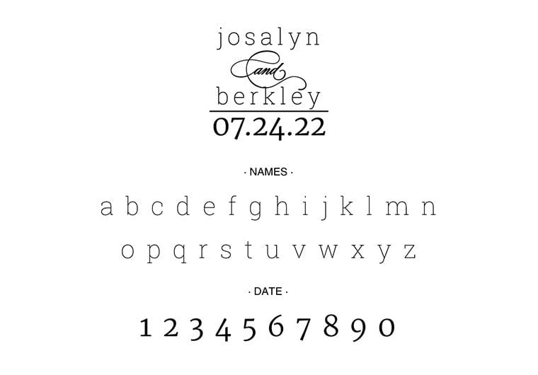 Self Inking Stamps - Scripty Couple Wedding Date