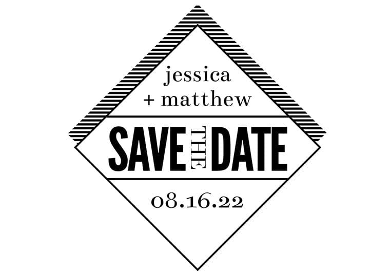 Self Inking Stamps - Diamond Save The Date-Self Inking Stamps-Nations Photo Lab-Nations Photo Lab