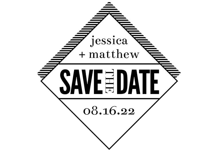 Self Inking Stamps - Diamond Save The Date-Self Inking Stamps-Nations Photo Lab-Nations Photo Lab